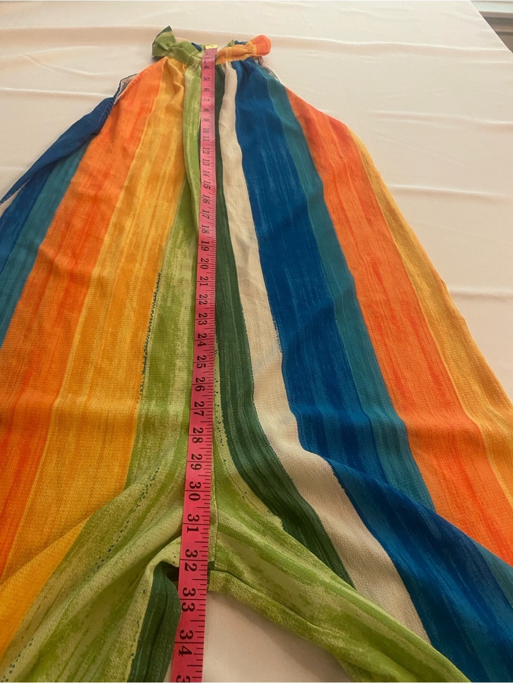 Women’s Rainbow Wide Leg Jumpsuit Peep Hole Back Vibrant Sleeveless size S - Picture 11 of 16